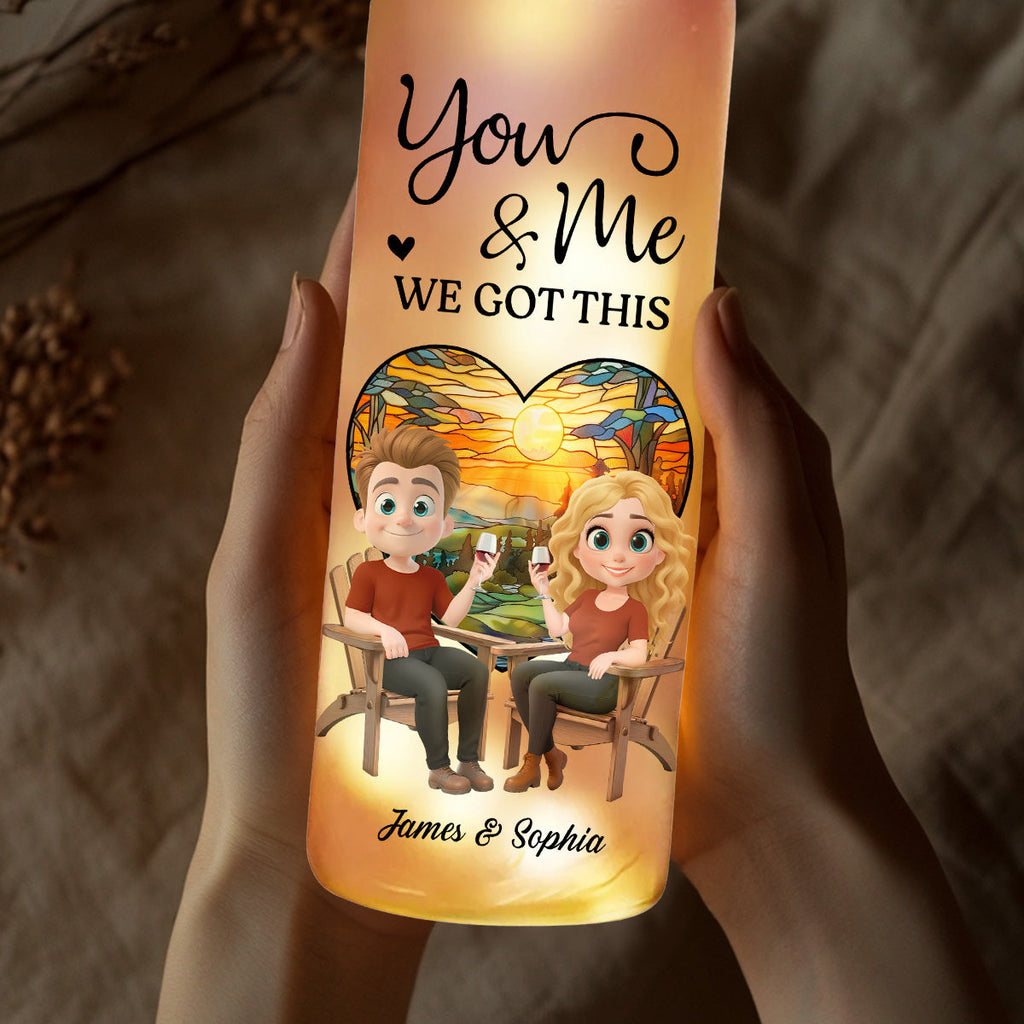 Our Hearts Beat As One - Personalized Bottle Lamp