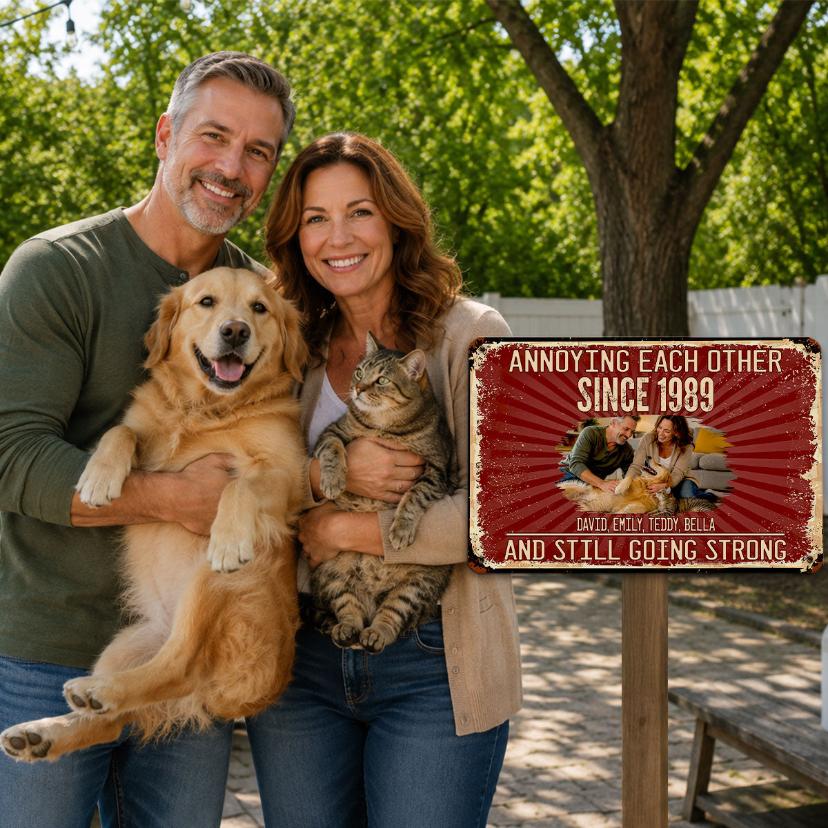 Custom Photo Home & Wall Decor, Birthday & Christmas Gift • Everlasting Love With Pet Photo - Personalized Metal Sign