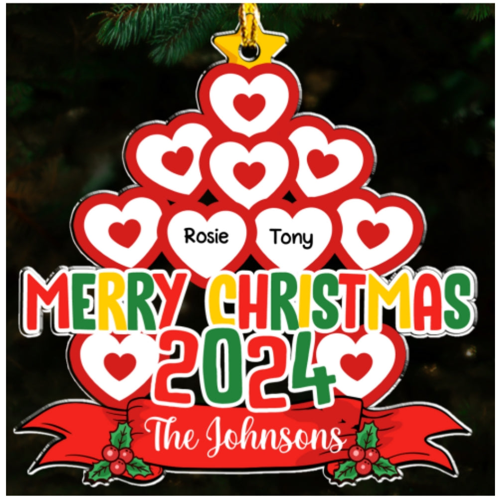 Custom Family Ornament, Christmas Gift for Family Members •  Family Makes The Season Merry And Bright - Personalized Acrylic Ornament