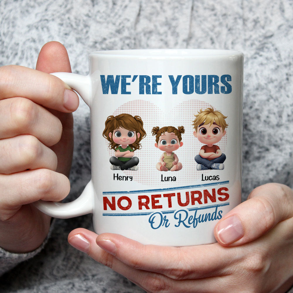 Custom Anniversary Keepsake Gifts For Couple • No Returns Or Refunds Kids - Personalized Coffee Mug