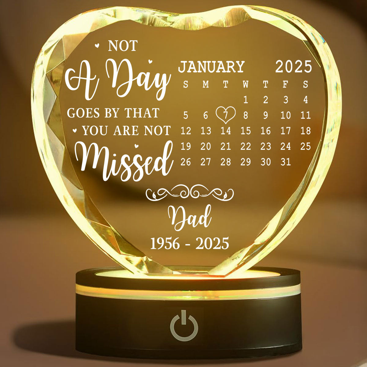 Miss You - Personalized Crystal Led Light
