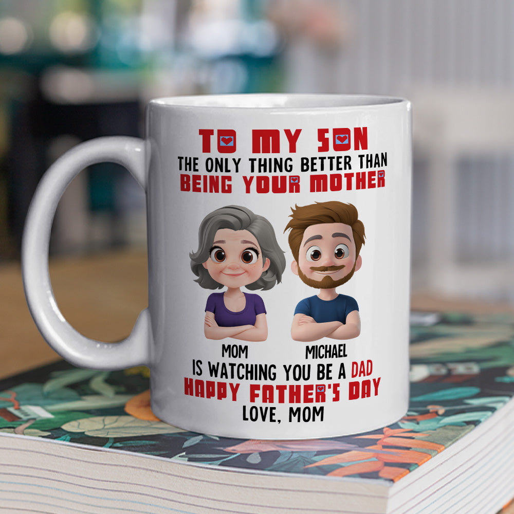 Custom Father's Day Gift For Son • Mother And Son - Personalized Coffee Mug
