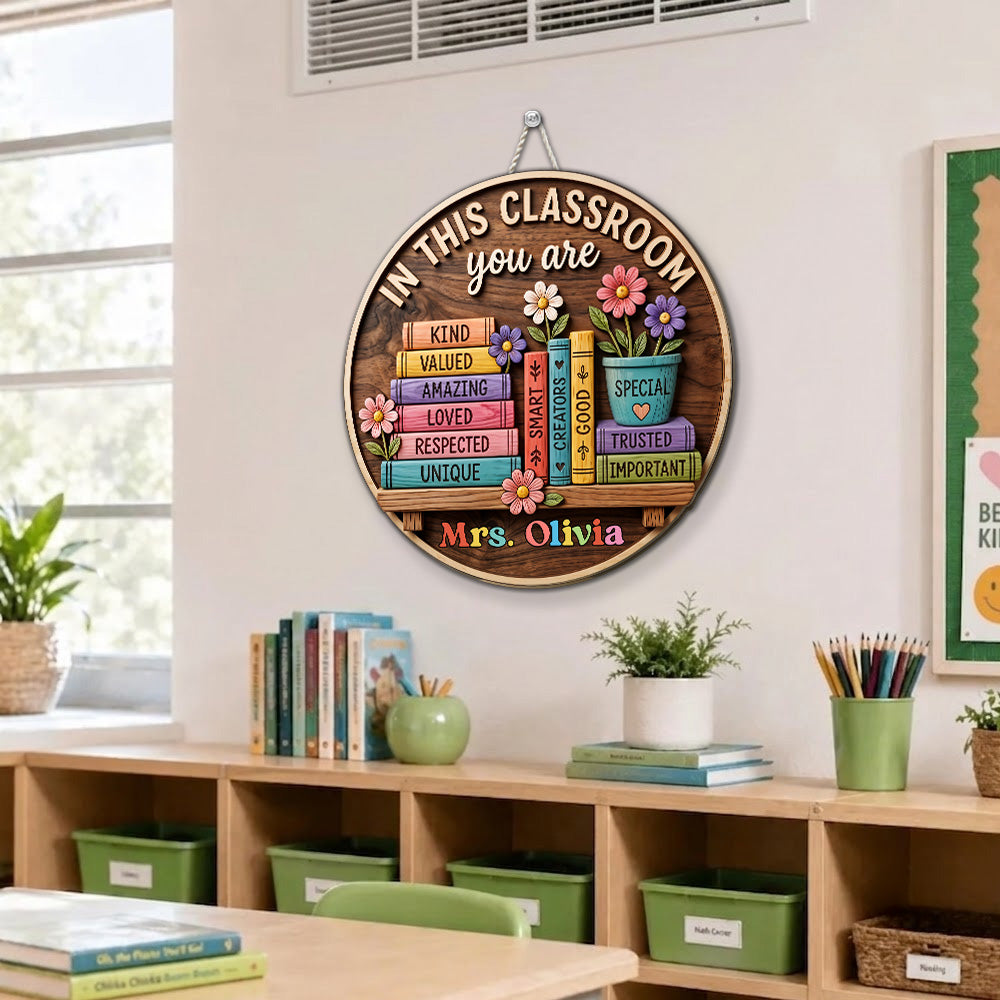 Custom 3D Home & Wall Decor, Birthday & Christmas Gift • Kindness Makes Every Lesson Meaningful - Personalized 3D Effect Wood Sign