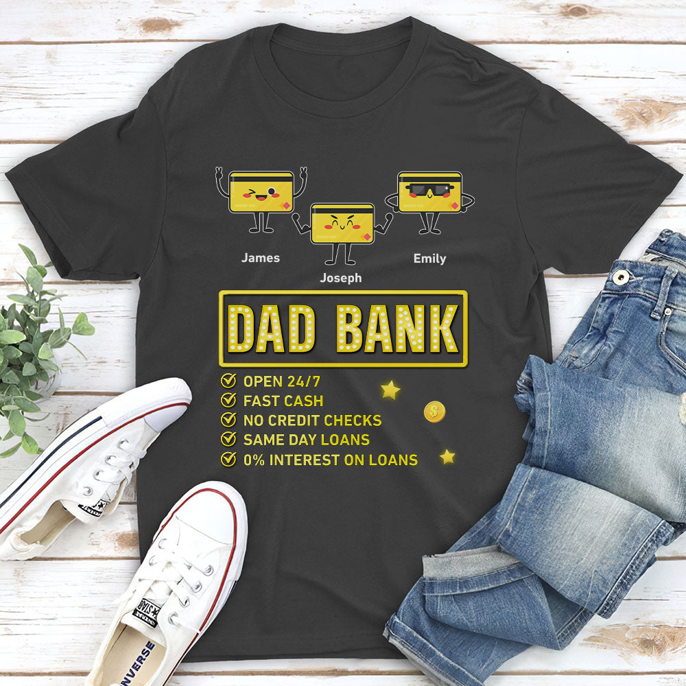 Custom Father's Day, Special Gift for Dad & Grandpa • Dad Bank Funds Me No Interest - Personalized Shirt