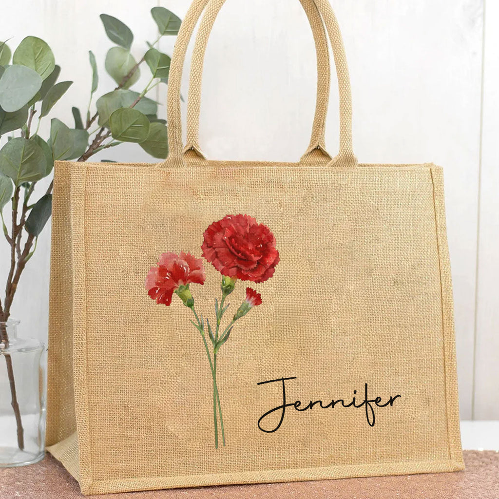 Friends Are Flowers That Never Fade - Personalized Jute Tote Bag