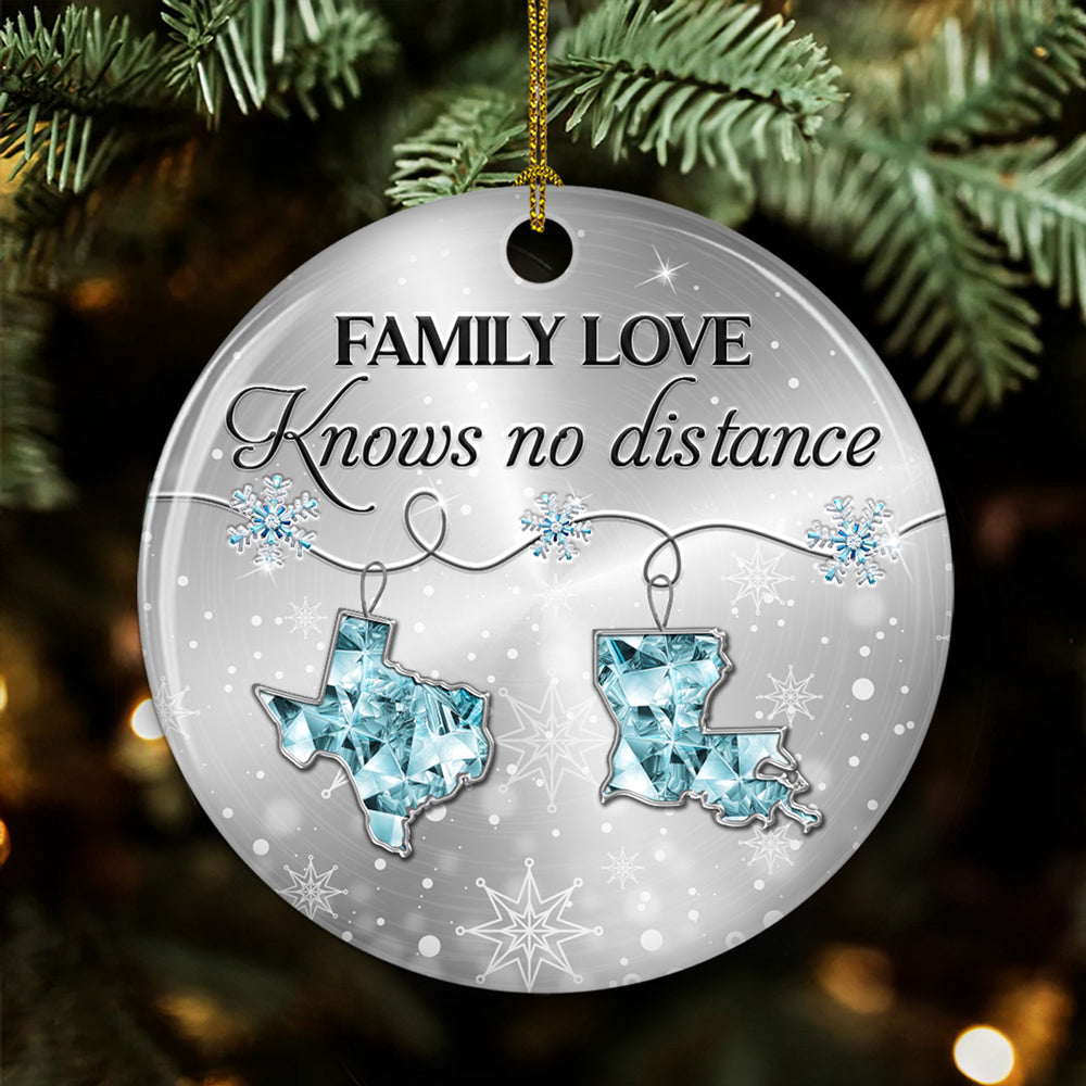 Custom Family Ornament, Christmas Gift for Family Members •  Family Love Crystal - Personalized Ceramic Ornament