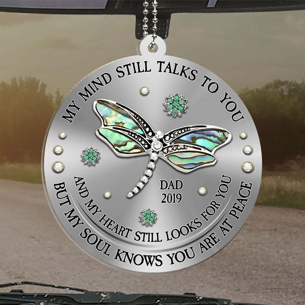 Dragonfly My Mind My Heart My Soul - Personalized Car Ornament