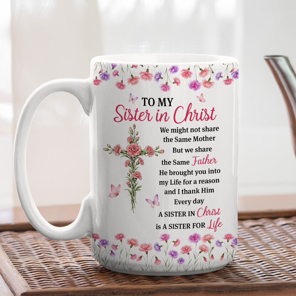 Custom Christmas & Birthday Gift For Sister • Blessed With A Sister In Christ - Personalized Coffee Mug