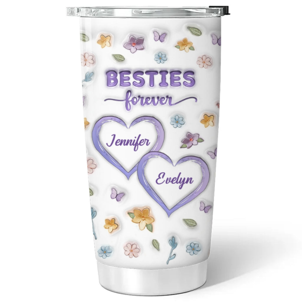 Custom Christmas Birthday Gifts For Best Friend • Besties Forever Version 4 - Personalized 3D Inflated Effect Tumbler