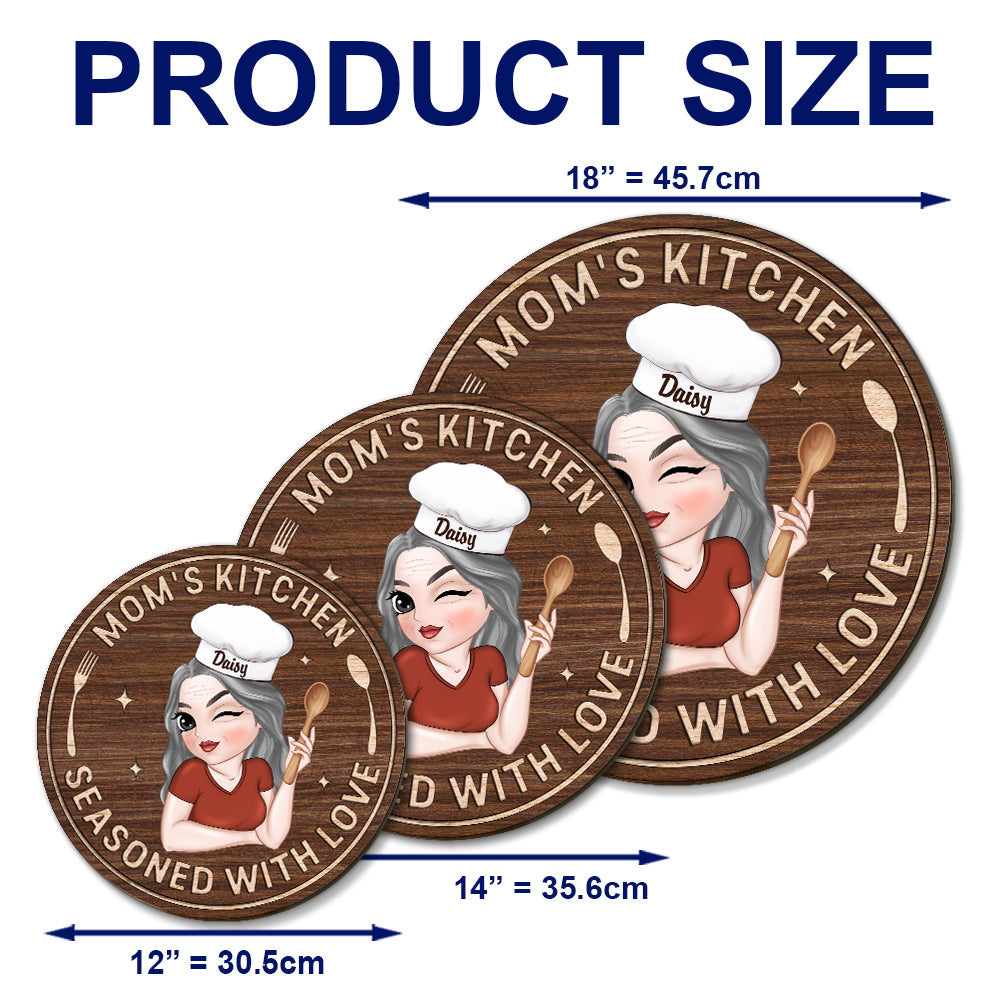 Custom Home & Wall Decor, Birthday & Christmas Gift • Mom Kitchen - Personalized Wood Sign