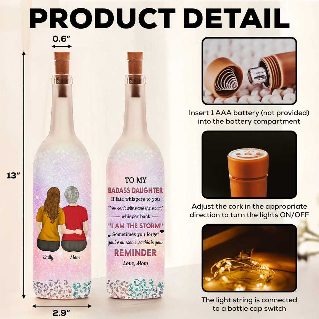 From Mom To Badass Daughter - Personalized Bottle Lamp