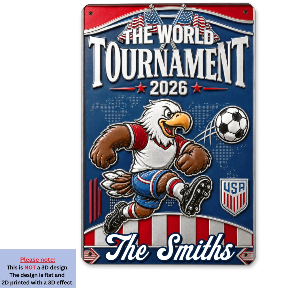 Custom Home & Wall Decor, Birthday & Christmas Gift • Hosted By America - Personalized 3D Inflated Effect Metal Sign