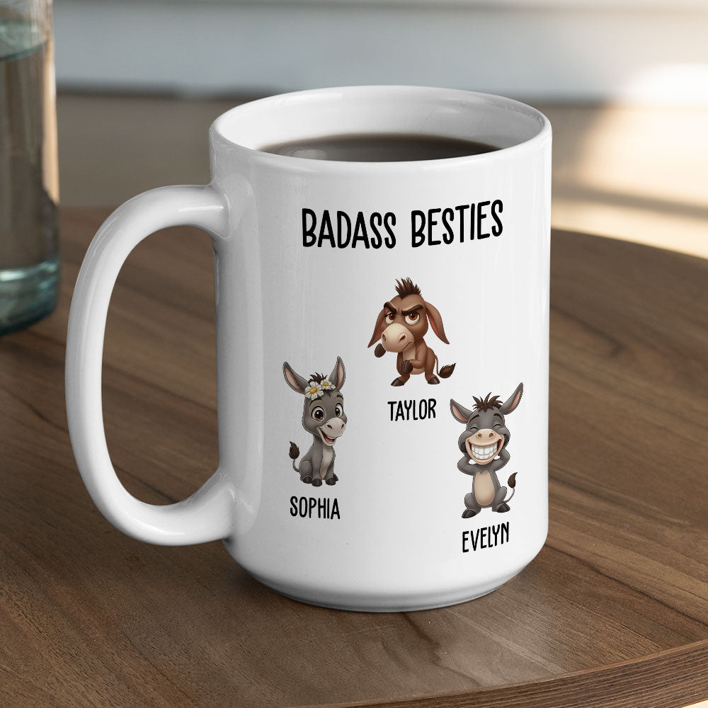 Custom Best Friend, Christmas & Birthday Friendship Keepsake Gift • Badass Friends - Personalized Coffee Mug