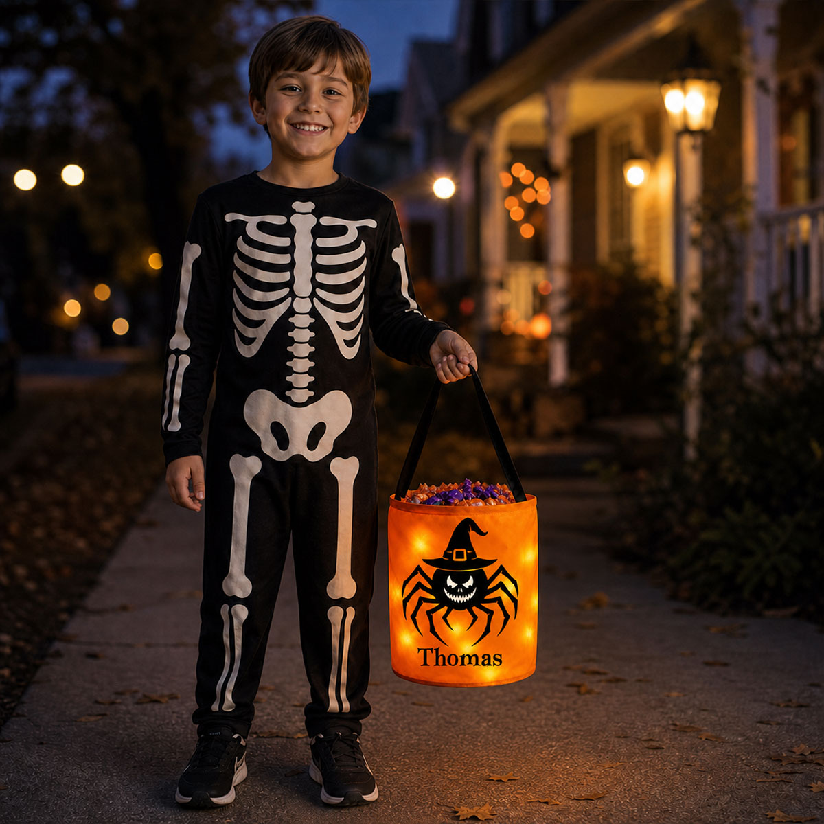 Halloween Mascot - Personalized Light Up Basket
