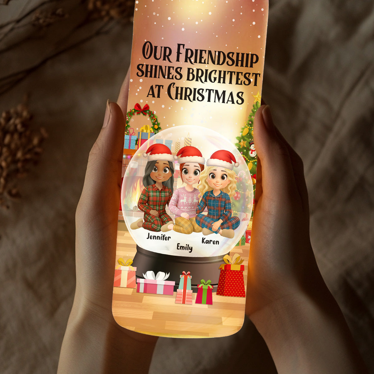 Our Friendship Shines Brightest - Personalized Bottle Lamp