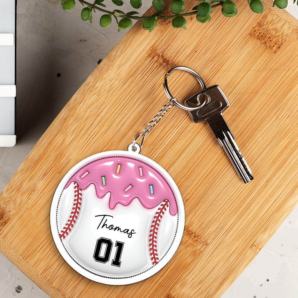 Baseball Unites The Team - Personalized 3D Inflated Effect Acrylic Keychain
