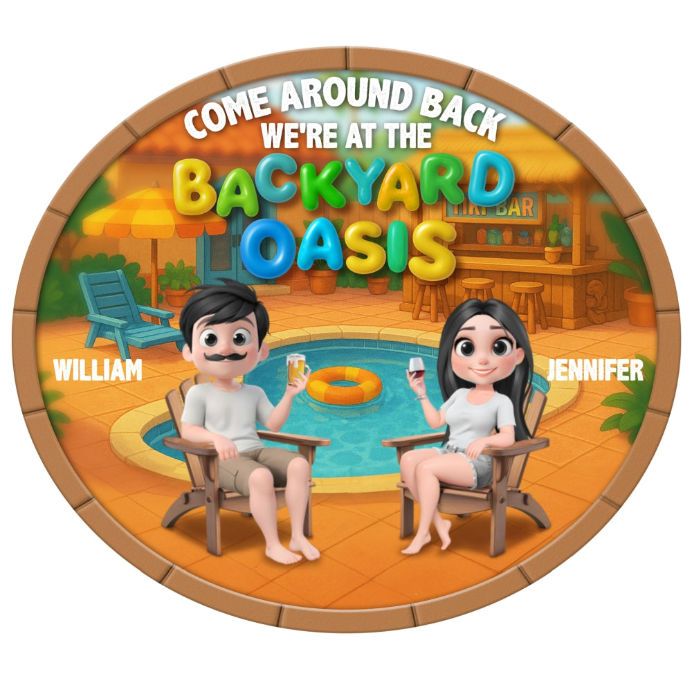 Custom Home & Wall Decor, Birthday & Christmas Gift • Welcome To Our Pool Paradise- Personalized Wood Sign