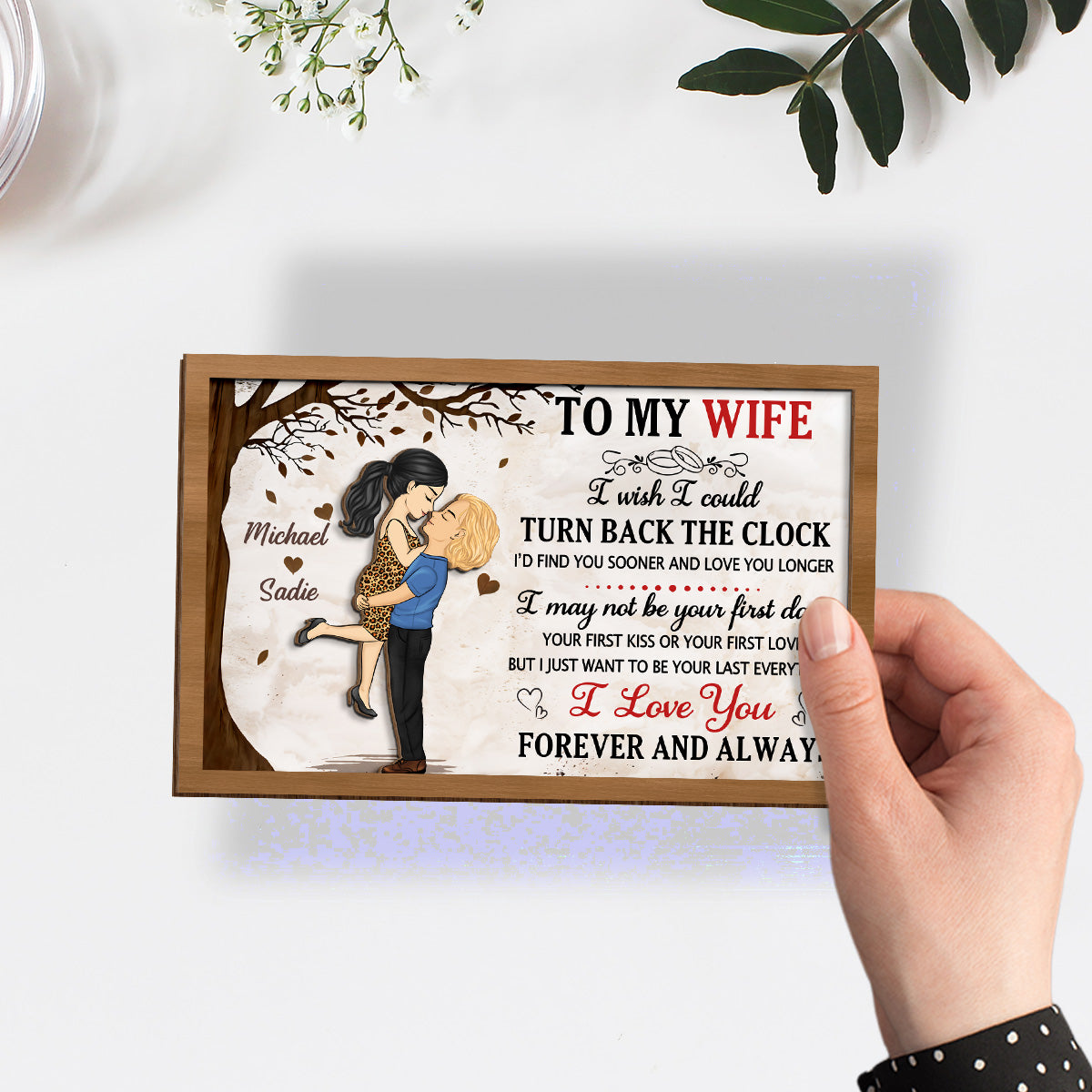 Custom Couple's Decor, Anniversary & Wedding Gift • I Love You Forever And Always - Personalized Wooden Plaque