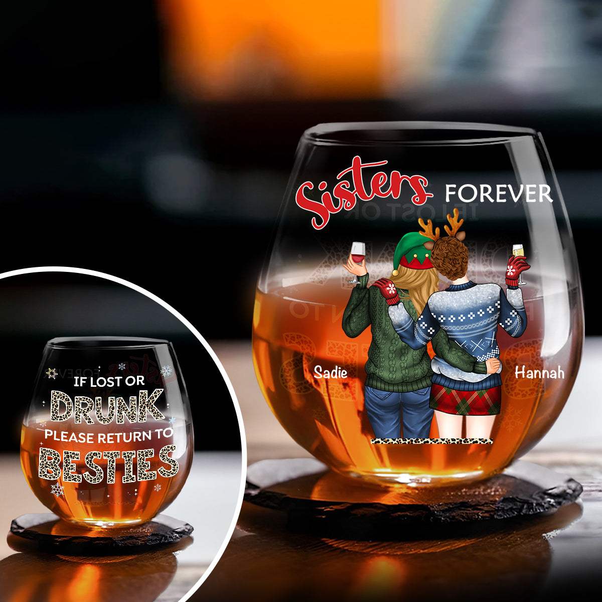 Bestie Drunk - Personalized Wine Glass