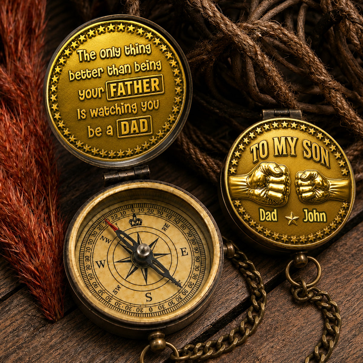 Being A Dad - Personalized Pocket Compass