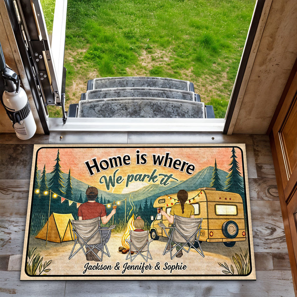 Home Is Where We Park It - Personalized Doormat