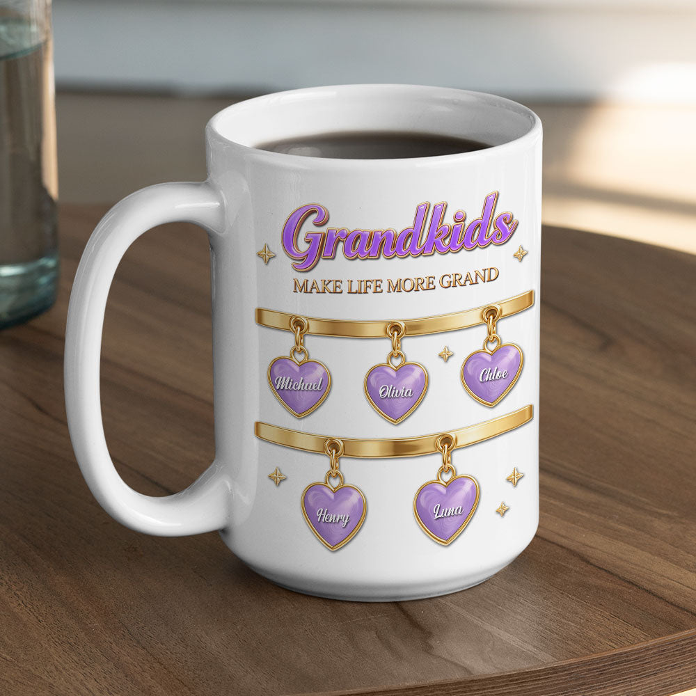 Custom Mother's Day Gift for Mom & Grandma • Nana Hearts - Personalized 3D Inflated Effect Mug