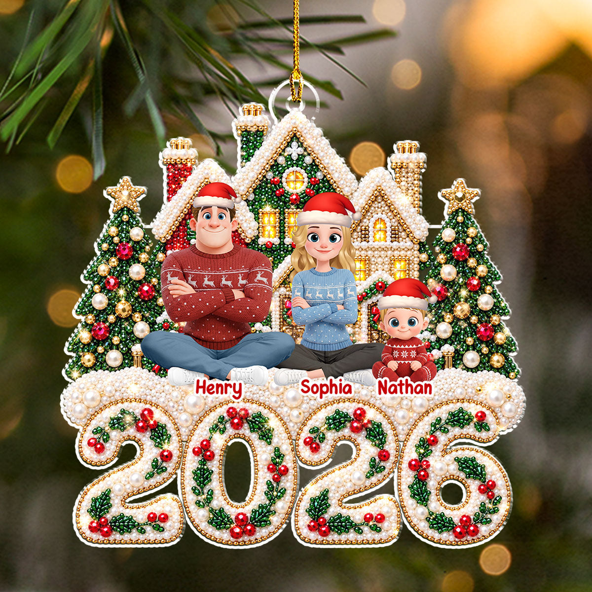 Custom Keepsake Christmas Ornament •  Where Our Christmas Begins - Personalized Acrylic Ornament