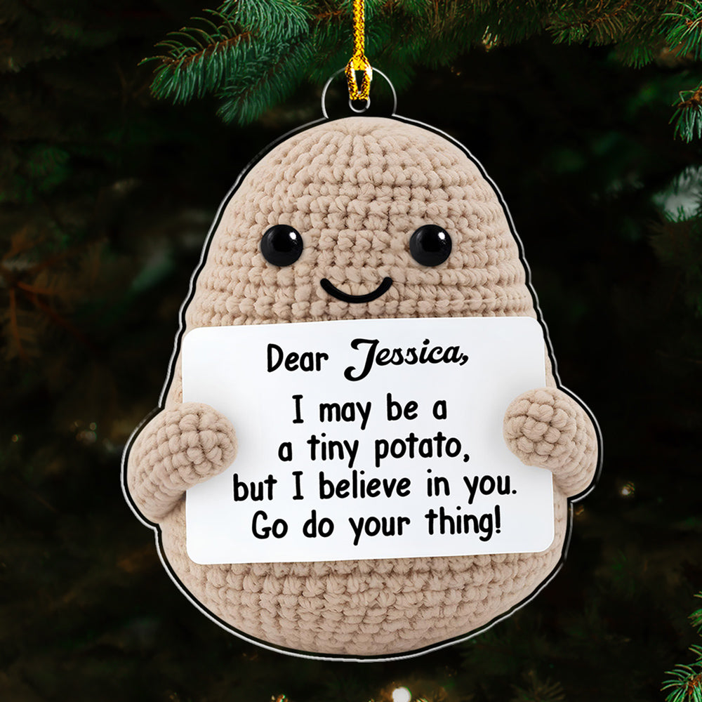 Custom Coworker Christmas Ornament, Team Appreciation Gift •  Positive Potato - Personalized Acrylic Ornament