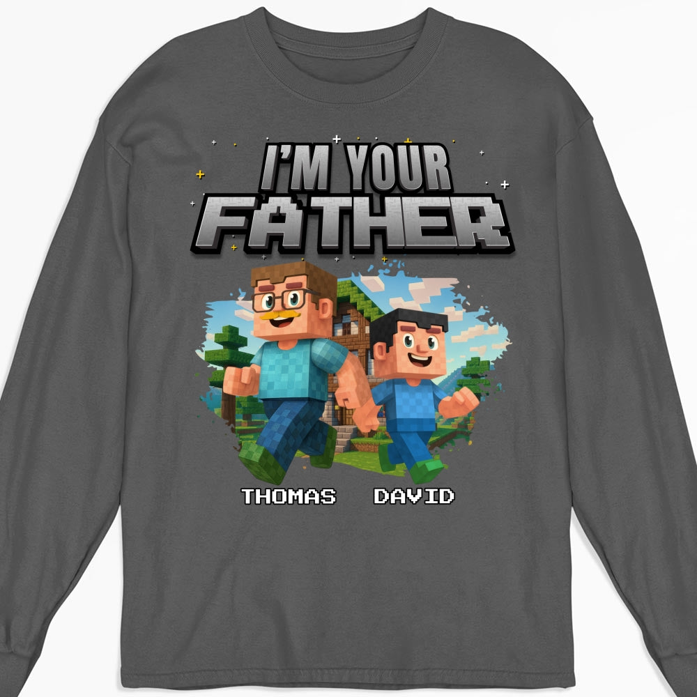 Custom Father's Day, Special Gift for Dad & Grandpa • Dad Power Pixel - Personalized Shirt