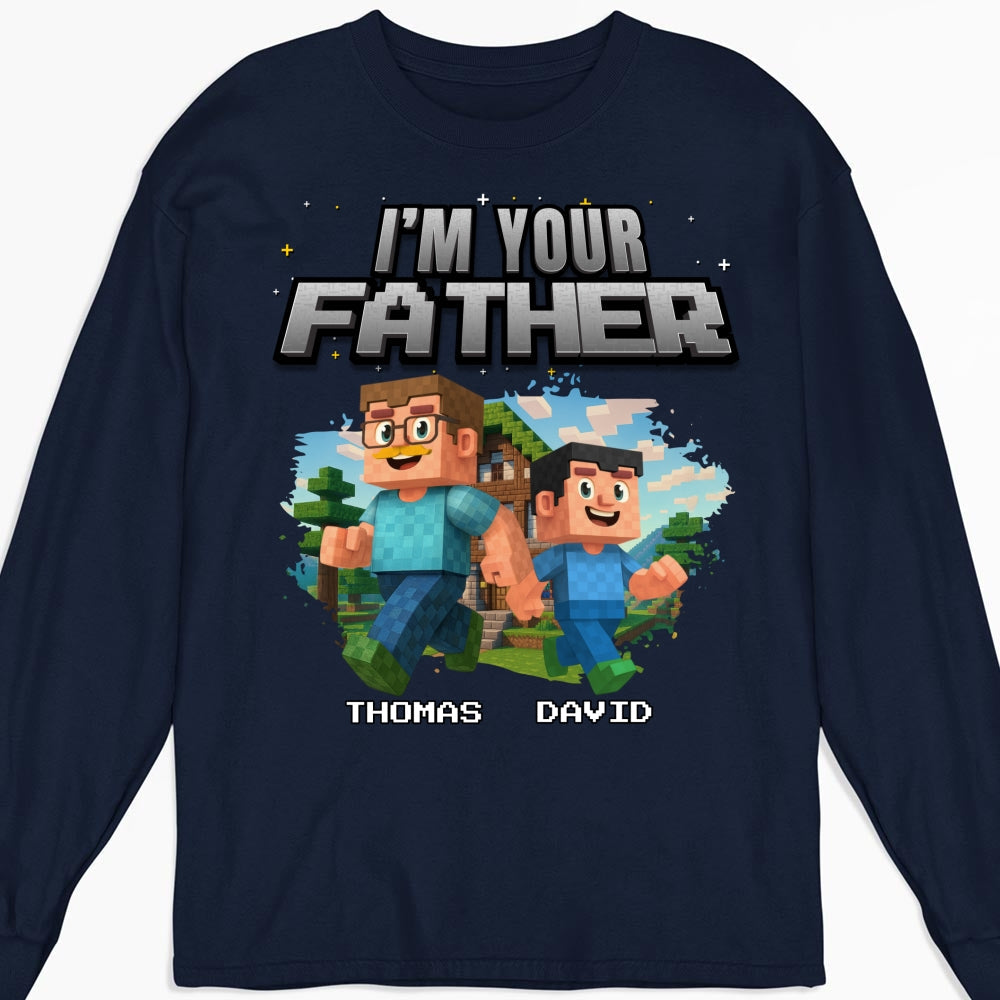 Custom Father's Day, Special Gift for Dad & Grandpa • Dad Power Pixel - Personalized Shirt