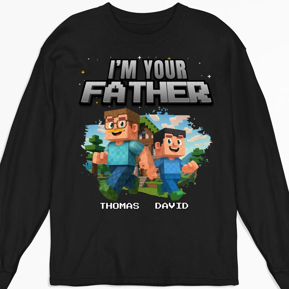 Custom Father's Day, Special Gift for Dad & Grandpa • Dad Power Pixel - Personalized Shirt