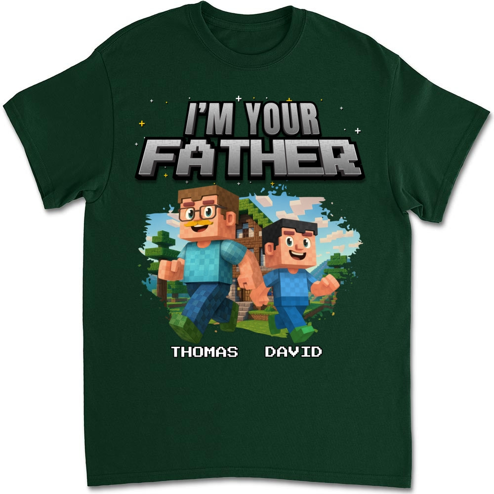 Custom Father's Day, Special Gift for Dad & Grandpa • Dad Power Pixel - Personalized Shirt