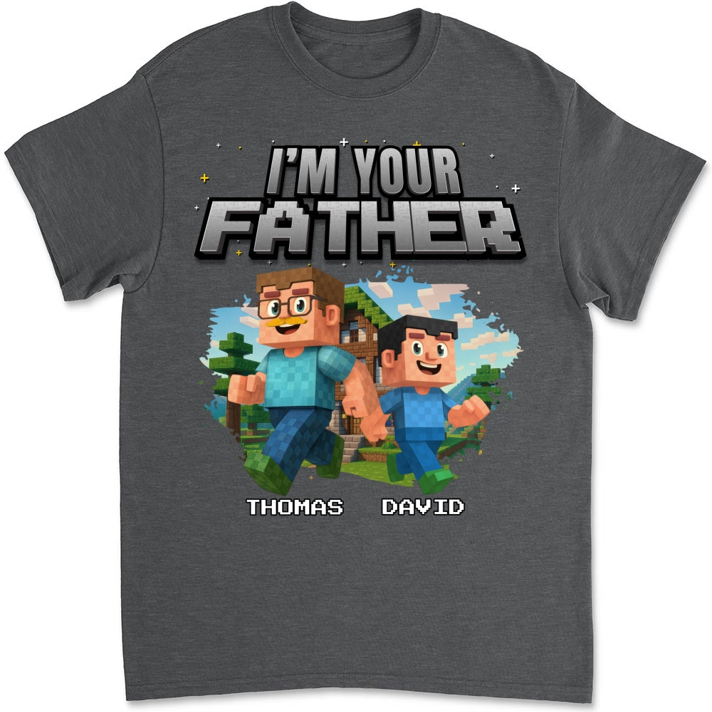 Custom Father's Day, Special Gift for Dad & Grandpa • Dad Power Pixel - Personalized Shirt