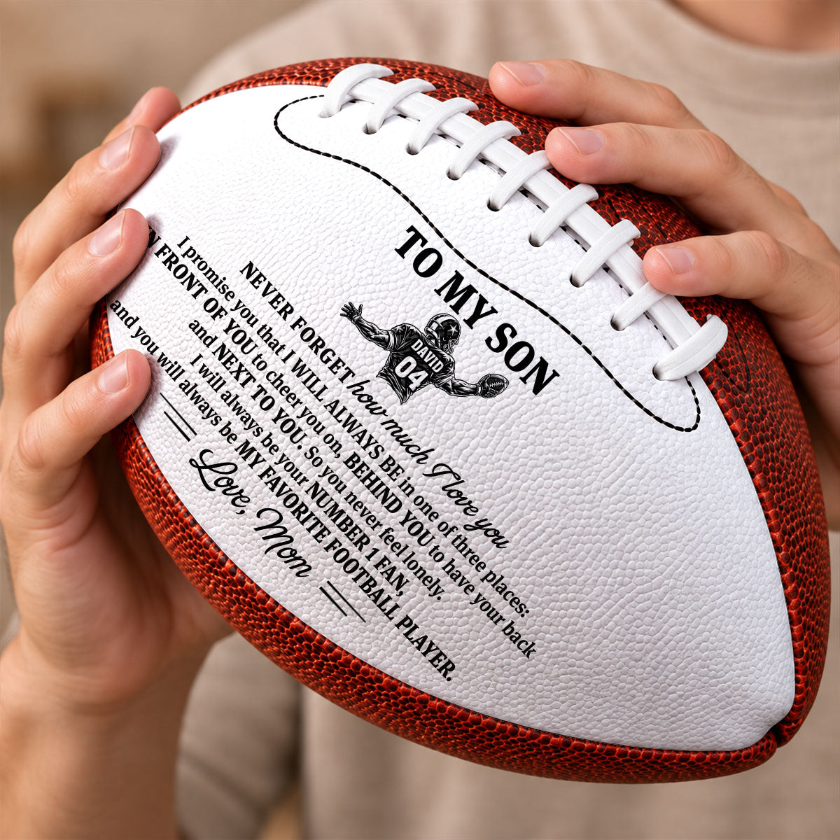 To My Son - Personalized Leather Football