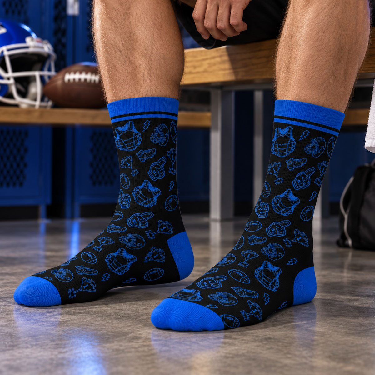 Custom Unique Footwear, Christmas Birthday Gift For Him & Her • Game Day Mode - Personalized Crew Socks