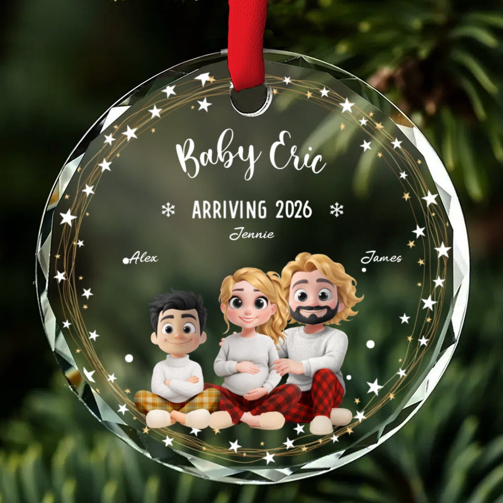 Custom Family Ornament, Christmas Gift for Family Members •  We Are Waiting For You - Personalized Glass Ornament