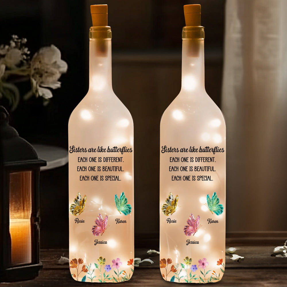 Festive Sister Love - Personalized Bottle Lamp