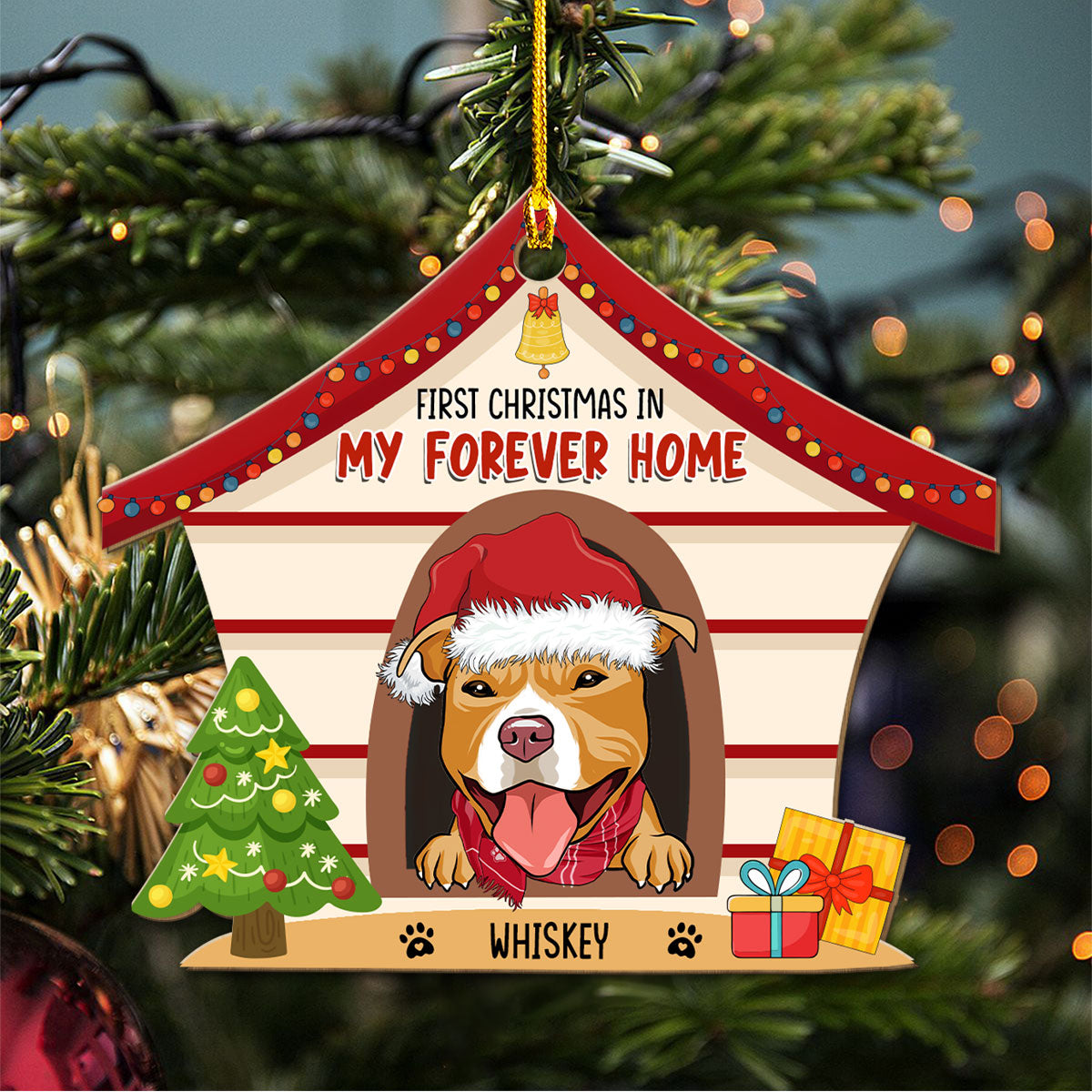 Custom Keepsake Christmas Ornament •  My Forever Home - Personalized Wood Ornament
