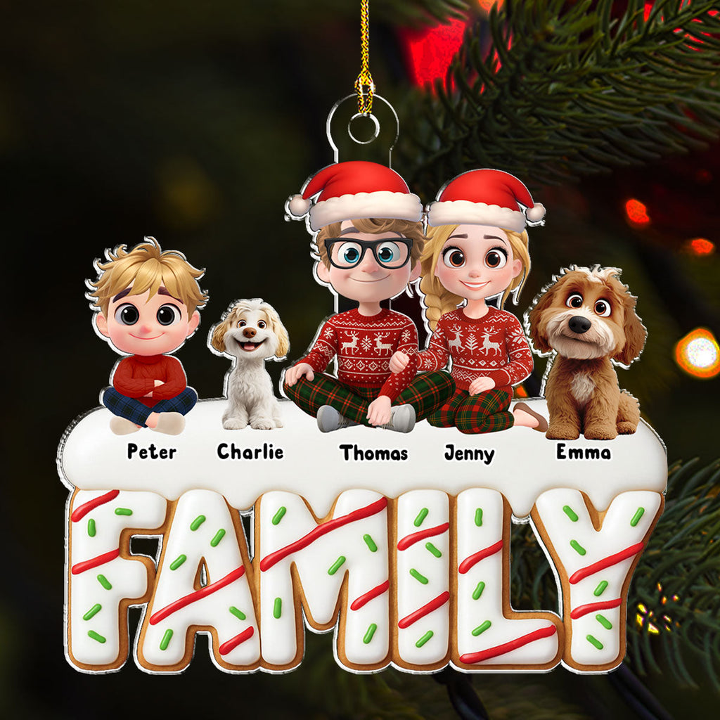 Custom Family Ornament, Christmas Gift for Family Members •  Sweetest Christmas Ever - Personalized Acrylic Ornament