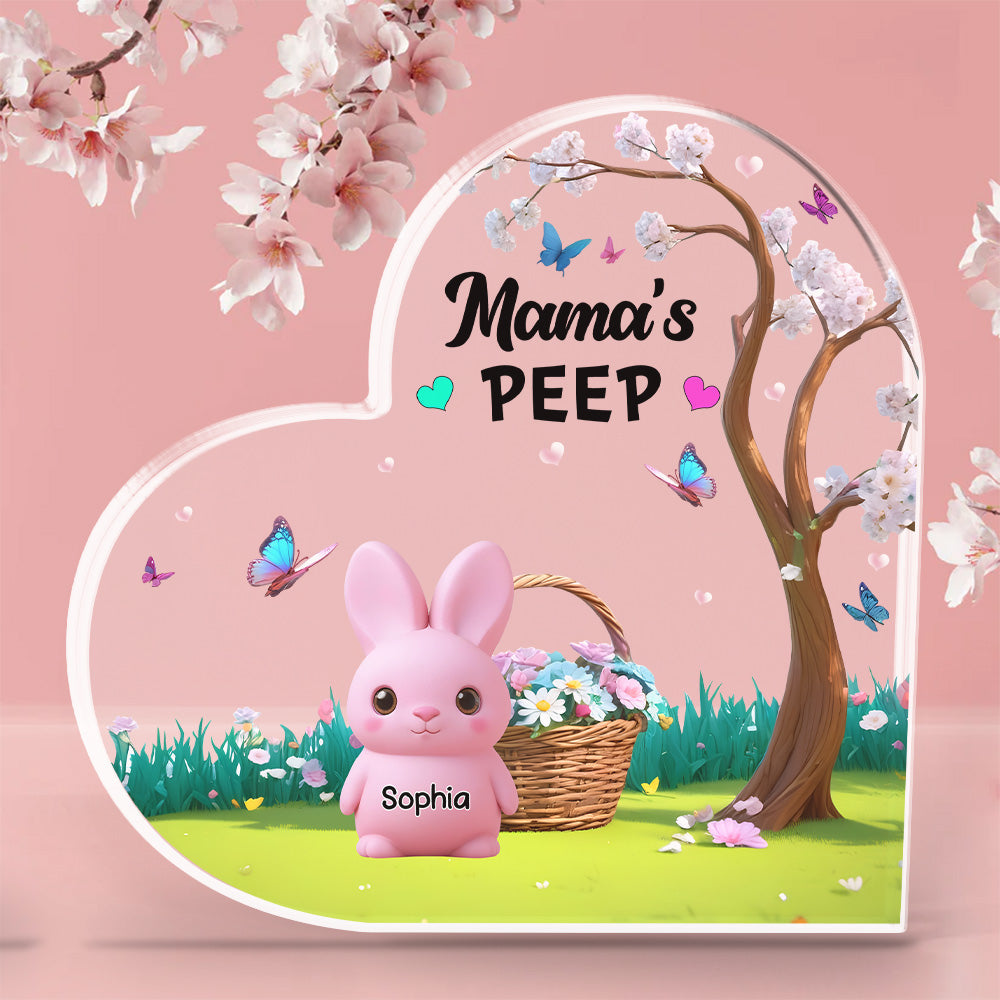 Custom Family Decor, Christmas Birthday Family Keepsake • Marshmallow Rabbit - Personalized Acrylic Plaque