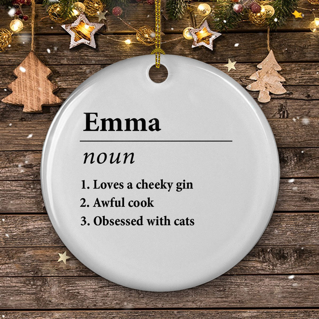 Custom Friendship Christmas Ornament, Best Friend Gift •  Personal Definition - Personalized Ceramic Ornament
