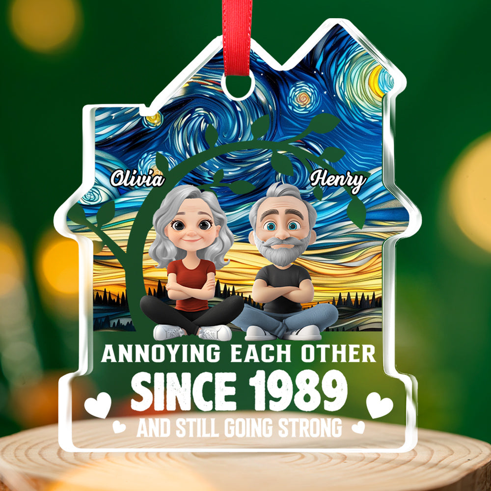 Custom Keepsake Christmas Ornament •  Love You Forever - Personalized House Shaped Glass Ornament