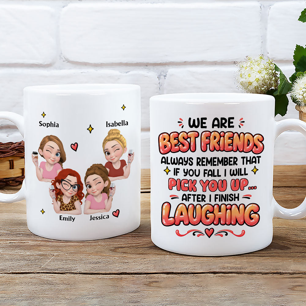 Custom Best Friend, Christmas & Birthday Friendship Keepsake Gift • Always Laughing - Personalized Coffee Mug