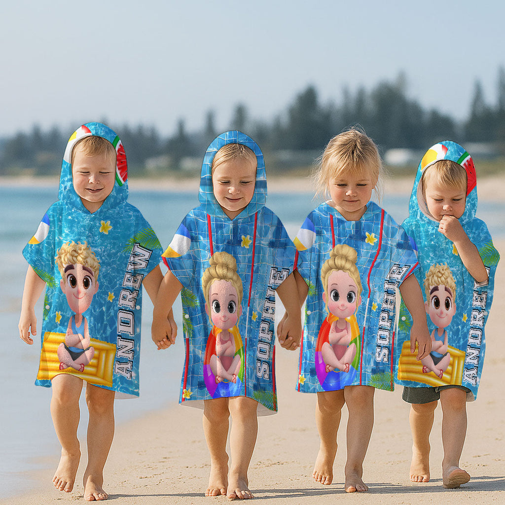 Time For The Beach - Personalized Hooded Beach Towel