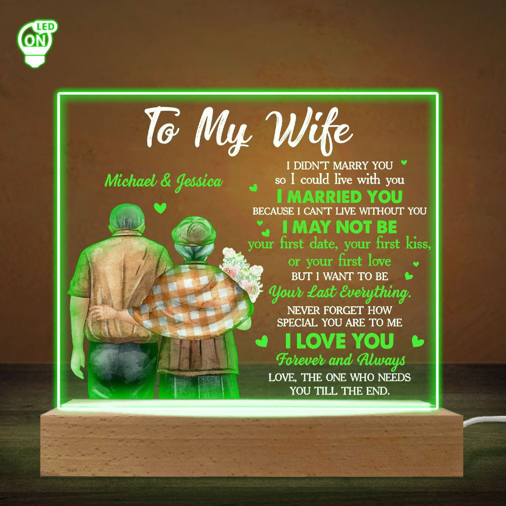 Custom Couple Gift for Anniversary, Valentine's Day, Christmas • To My Wife I Cannot Live Without You - Personalized LED Light