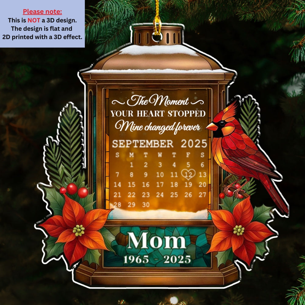 Custom Memorial Christmas Ornament, Sympathy Keepsake •  Peace Love Remembrance - Personalized Acrylic Ornament