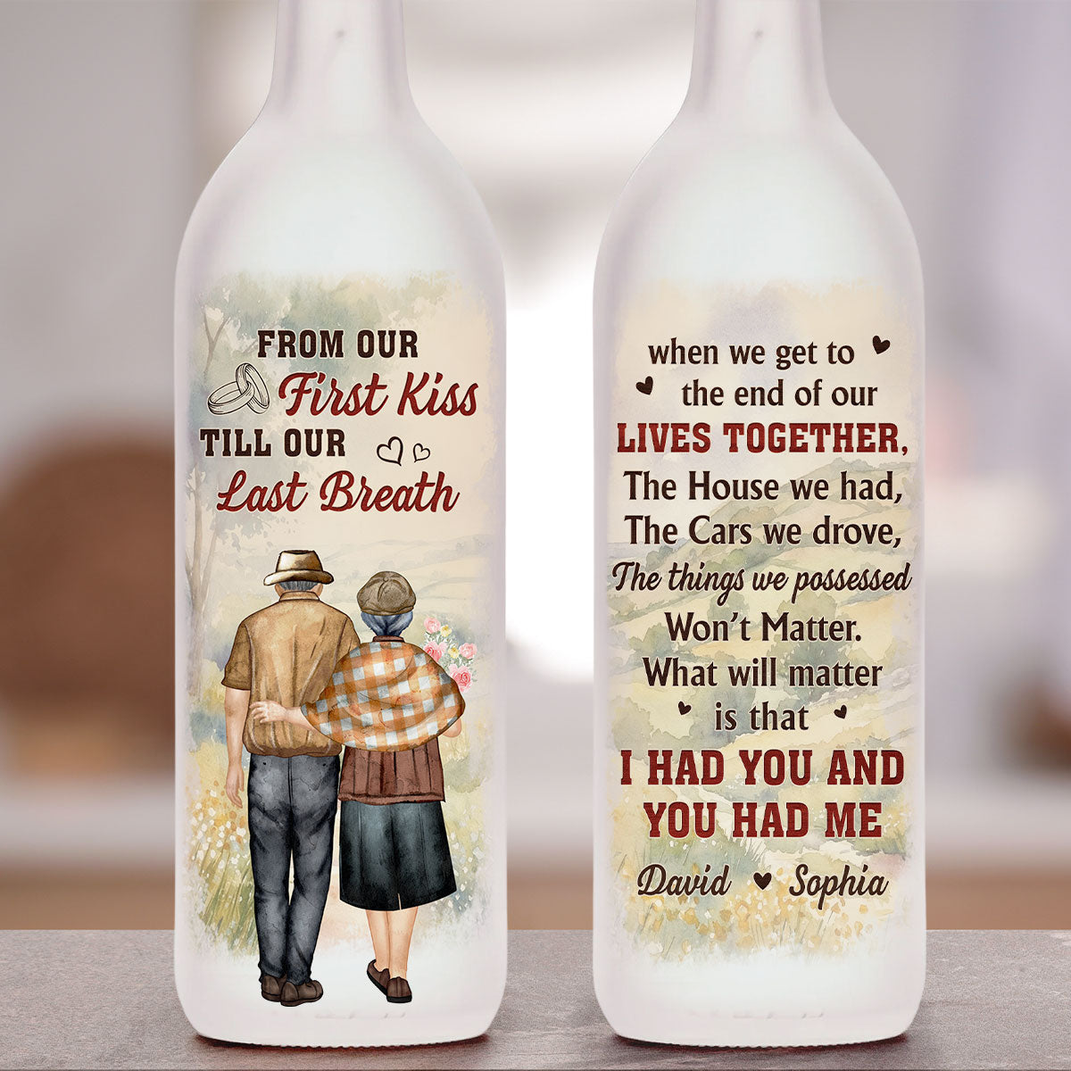 I Had You And You Had Me Husband Wife - Personalized Bottle Lamp