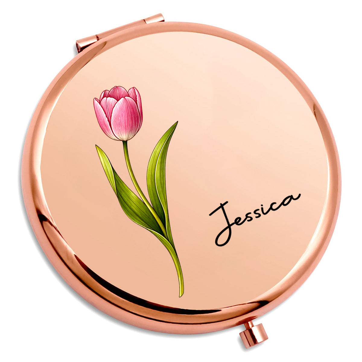 Flowers Bloom Where Beauty Lives - Personalized Compact Mirror