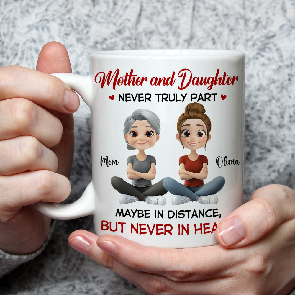 Custom Mother's Day Gift for Mom & Grandma • Never Truly Part - Personalized Coffee Mug