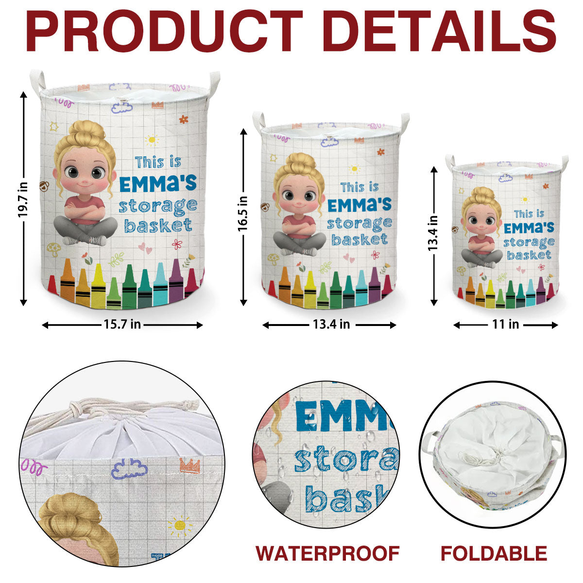 Kids Storage Basket - Personalized Basket